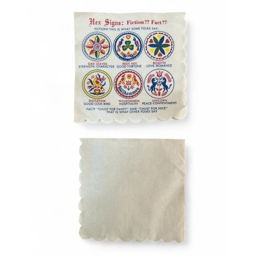 Vintage Hex Signs Paper Napkins Set of 18 Pennsylvania Dutch Amish Americana